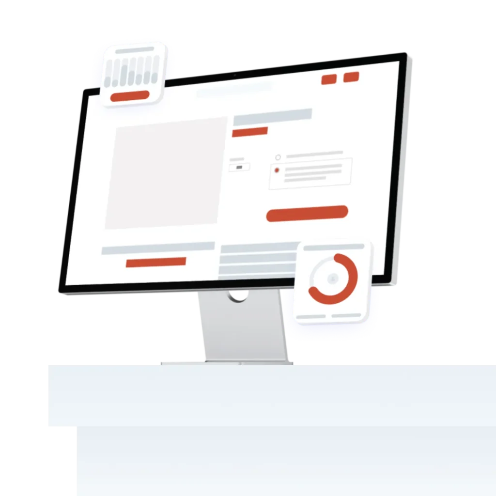 desktop computer mockup of shopify website